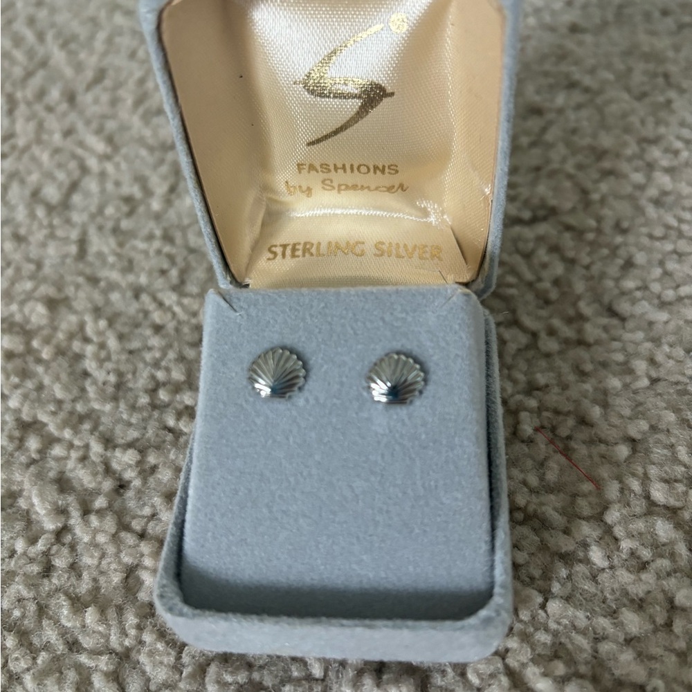 Silver shell earrings
